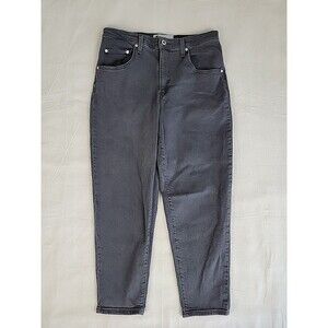 Levis Silver Tab Womens Jeans 31x26 Mom Black High Rise Stretch Modern Faded EUC